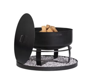Fire Bowl VIKING XXL with Lid and Decorative Stone Base